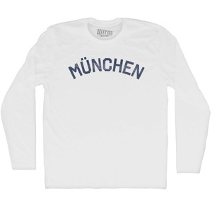 Munchen Adult Cotton Long Sleeve T-shirt - White