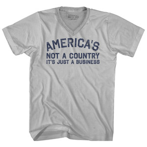 America's Not A Country It's Just A Business Adult Tri-Blend V-neck T-shirt - Cool Grey America's Not A Country It's Just A Business Adult Tri-Blend V-neck T-shirt - Cool Grey