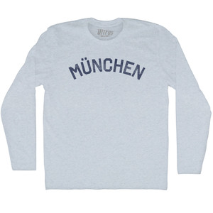 Munchen Adult Tri-Blend Long Sleeve T-shirt - Athletic White