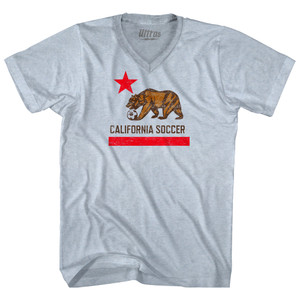 California Soccer Adult Tri-Blend V-neck T-shirt - Athletic White California Soccer Adult Tri-Blend V-neck T-shirt - Athletic White