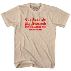 The Lord Is My Sheperd Sir Alex Adult Cotton T-shirt - Creme