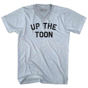 Up The Toon Adult Tri-Blend V-neck T-shirt - Athletic White
