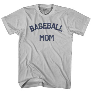 Baseball Mom Adult Cotton T-shirt - Cool Grey