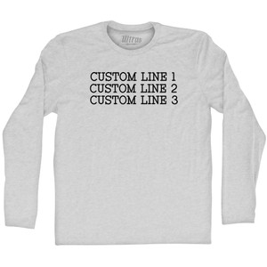 Custom Typewriter Font Adult Cotton Long Sleeve T-shirt - Grey Heather