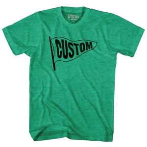 Custom Pennant Flag Adult Tri-Blend T-shirt - Athletic Green