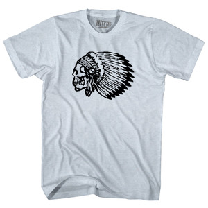 Skull Headdress Adult Tri-Blend T-shirt - Athletic White