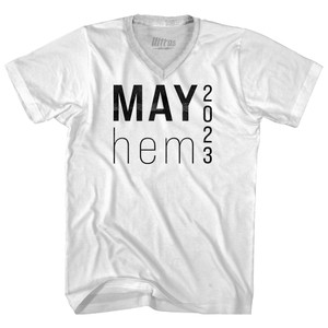 MAY Hem 2023 Black Art Adult Tri-Blend V-neck T-shirt - White