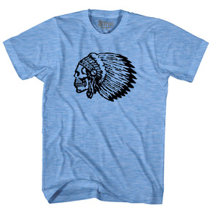 Skull Headdress Adult Tri-Blend T-shirt - Athletic Blue