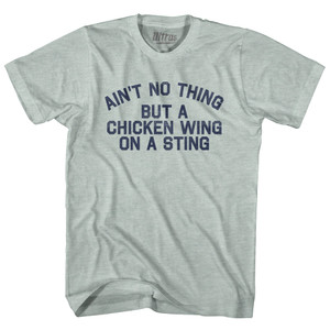Ain't No Thing But A Chicken Wing On A Sting Adult Tri-Blend T-shirt - Athletic Cool Grey Ain't No Thing But A Chicken Wing On A Sting Adult Tri-Blend T-shirt - Athletic Cool Grey