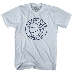 Basketball Custom Text Adult Tri-Blend T-shirt - Athletic White