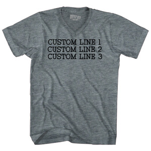 Custom Typewriter Font Tri-Blend V-neck Womens Junior Cut T-shirt - Athletic Grey Custom Typewriter Font Tri-Blend V-neck Womens Junior Cut T-shirt - Athletic Grey
