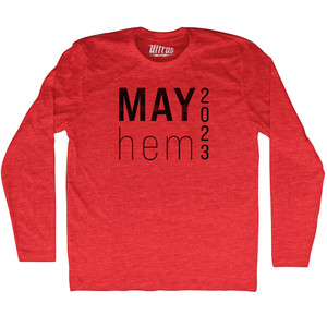 MAY Hem 2023 Black Art Adult Tri-Blend Long Sleeve T-shirt - Athletic Red MAY Hem 2023 Black Art Adult Tri-Blend Long Sleeve T-shirt - Athletic Red