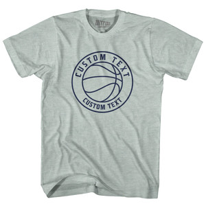 Basketball Custom Text Adult Tri-Blend T-shirt - Athletic Cool Grey Basketball Custom Text Adult Tri-Blend T-shirt - Athletic Cool Grey