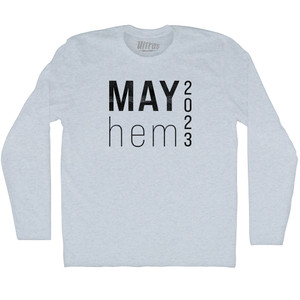 MAY Hem 2023 Black Art Adult Tri-Blend Long Sleeve T-shirt - Athletic White MAY Hem 2023 Black Art Adult Tri-Blend Long Sleeve T-shirt - Athletic White