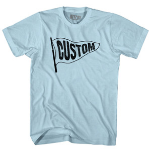 Custom Pennant Flag Adult Cotton T-shirt - Light Blue