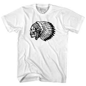Skull Headdress Adult Cotton T-shirt - White