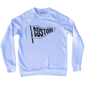 Custom Pennant Flag Adult Tri-Blend Sweatshirt - White