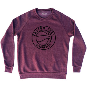 Basketball Custom Text Adult Tri-Blend Sweatshirt - Cardinal Basketball Custom Text Adult Tri-Blend Sweatshirt - Cardinal