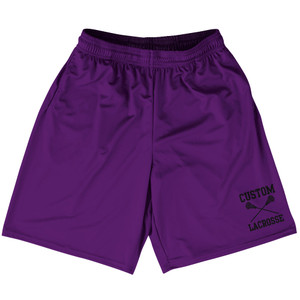 Custom Lacrosse Purple Medium Black Art Lacrosse Shorts Made In USA Custom Lacrosse Purple Medium Black Art Lacrosse Shorts Made In USA