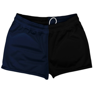 Blue Navy And Black Quad Color Shorty Short Gym Shorts 2.5" Inseam Made In USA Blue Navy And Black Quad Color Shorty Short Gym Shorts 2.5" Inseam Made In USA
