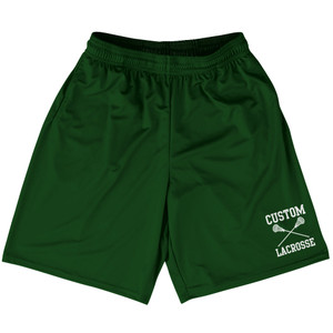 Custom Lacrosse Green Forest Lacrosse Shorts Made In USA