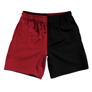 Red Cardinal And Black Quad Color Athletic Running Fitness Exercise Shorts 7" Inseam Shorts Made In USA Red Cardinal And Black Quad Color Athletic Running Fitness Exercise Shorts 7" Inseam Shorts Made In USA