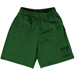 Custom Lacrosse Green Hunter Black Art Lacrosse Shorts Made In USA Custom Lacrosse Green Hunter Black Art Lacrosse Shorts Made In USA