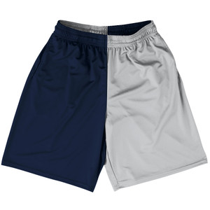Blue Navy And Grey Medium And Black Quad Color Lacrosse Shorts Made In USA Blue Navy And Grey Medium And Black Quad Color Lacrosse Shorts Made In USA