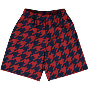 Blue Navy And Red Dark Houndstooth Lacrosse Shorts Made In USA Blue Navy And Red Dark Houndstooth Lacrosse Shorts Made In USA