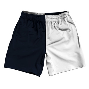 Blue Navy Almost Black And White Quad Color Athletic Running Fitness Exercise Shorts 7" Inseam Shorts Made In USA Blue Navy Almost Black And White Quad Color Athletic Running Fitness Exercise Shorts 7" Inseam Shorts Made In USA