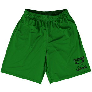 Custom Lacrosse Green Kelly Black Art Lacrosse Shorts Made In USA Custom Lacrosse Green Kelly Black Art Lacrosse Shorts Made In USA