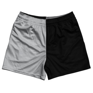 Grey Medium And Black Quad Color Rugby Gym Short 5 Inch Inseam With Pockets Made In USA Grey Medium And Black Quad Color Rugby Gym Short 5 Inch Inseam With Pockets Made In USA