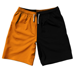 Orange Tennessee And Black Quad Color 10" Swim Shorts Made In USA Orange Tennessee And Black Quad Color 10" Swim Shorts Made In USA