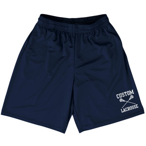 Custom Lacrosse Blue Navy Lacrosse Shorts Made In USA Custom Lacrosse Blue Navy Lacrosse Shorts Made In USA