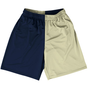 Blue Navy And Vegas Gold Quad Color Lacrosse Shorts Made In USA Blue Navy And Vegas Gold Quad Color Lacrosse Shorts Made In USA
