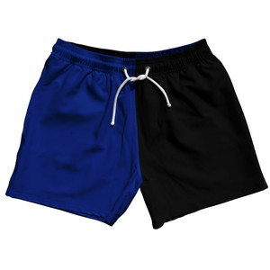 Blue Royal And Black Quad Color 5" Swim Shorts Made In USA