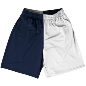 Blue Navy And White Quad Color Basketball Practice Shorts Made In USA Blue Navy And White Quad Color Basketball Practice Shorts Made In USA