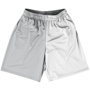 Grey Medium And White Quad Color Basketball Practice Shorts Made In USA Grey Medium And White Quad Color Basketball Practice Shorts Made In USA