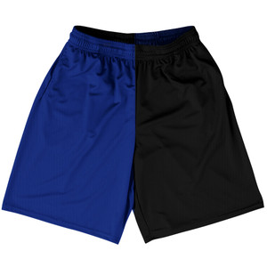 Blue Royal And Black Quad Color Basketball Practice Shorts Made In USA Blue Royal And Black Quad Color Basketball Practice Shorts Made In USA