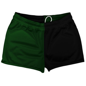 Green Forest And Black Quad Color Shorty Short Gym Shorts 2.5" Inseam Made In USA Green Forest And Black Quad Color Shorty Short Gym Shorts 2.5" Inseam Made In USA