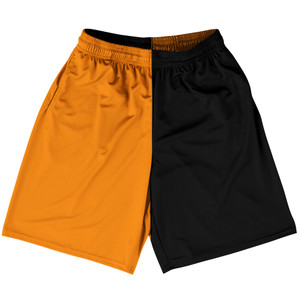 Orange Tennessee And Black Quad Color Basketball Practice Shorts Made In USA Orange Tennessee And Black Quad Color Basketball Practice Shorts Made In USA