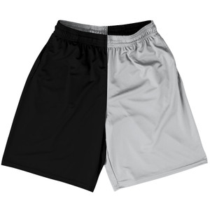 Black And Grey Medium Quad Color Lacrosse Shorts Made In USA Black And Grey Medium Quad Color Lacrosse Shorts Made In USA