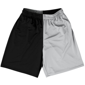 Black And Grey Medium Dark Quad Color Basketball Practice Shorts Made In USA Black And Grey Medium Dark Quad Color Basketball Practice Shorts Made In USA