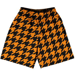 Orange Tennessee And Black Houndstooth Basketball Practice Shorts Made In USA Orange Tennessee And Black Houndstooth Basketball Practice Shorts Made In USA