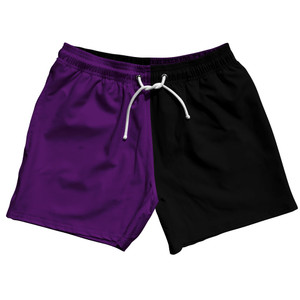 Purple Medium And Black Quad Color 5" Swim Shorts Made In USA