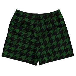 Green Hunter And Black Houndstooth Rugby Gym Short 5 Inch Inseam With Pockets Made In USA Green Hunter And Black Houndstooth Rugby Gym Short 5 Inch Inseam With Pockets Made In USA