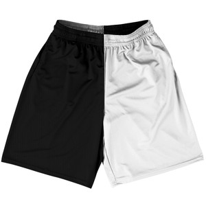 Black And White Quad Color Basketball Practice Shorts Made In USA Black And White Quad Color Basketball Practice Shorts Made In USA