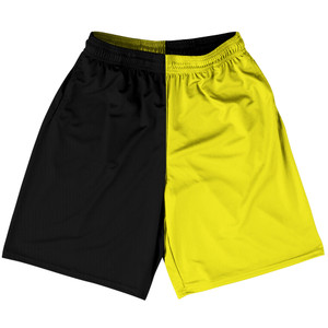 Black And Yellow Quad Color Basketball Practice Shorts Made In USA Black And Yellow Quad Color Basketball Practice Shorts Made In USA