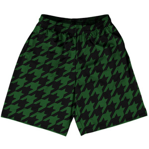 Green Hunter And Black Houndstooth Lacrosse Shorts Made In USA