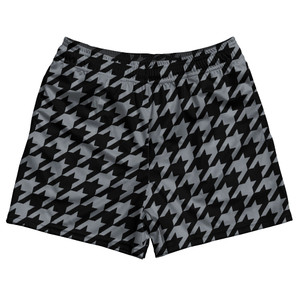 Grey Dark And Black Houndstooth Rugby Gym Short 5 Inch Inseam With Pockets Made In USA Grey Dark And Black Houndstooth Rugby Gym Short 5 Inch Inseam With Pockets Made In USA